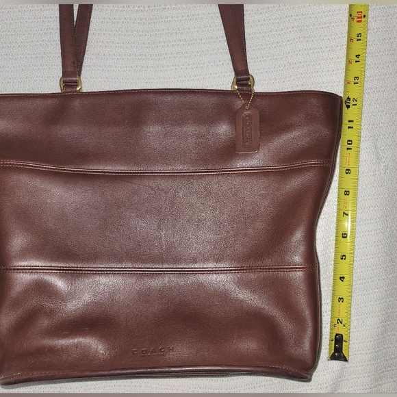 Vintage Coach Tribeca Mohogany Leather Tote Bag - Picture 11 of 16